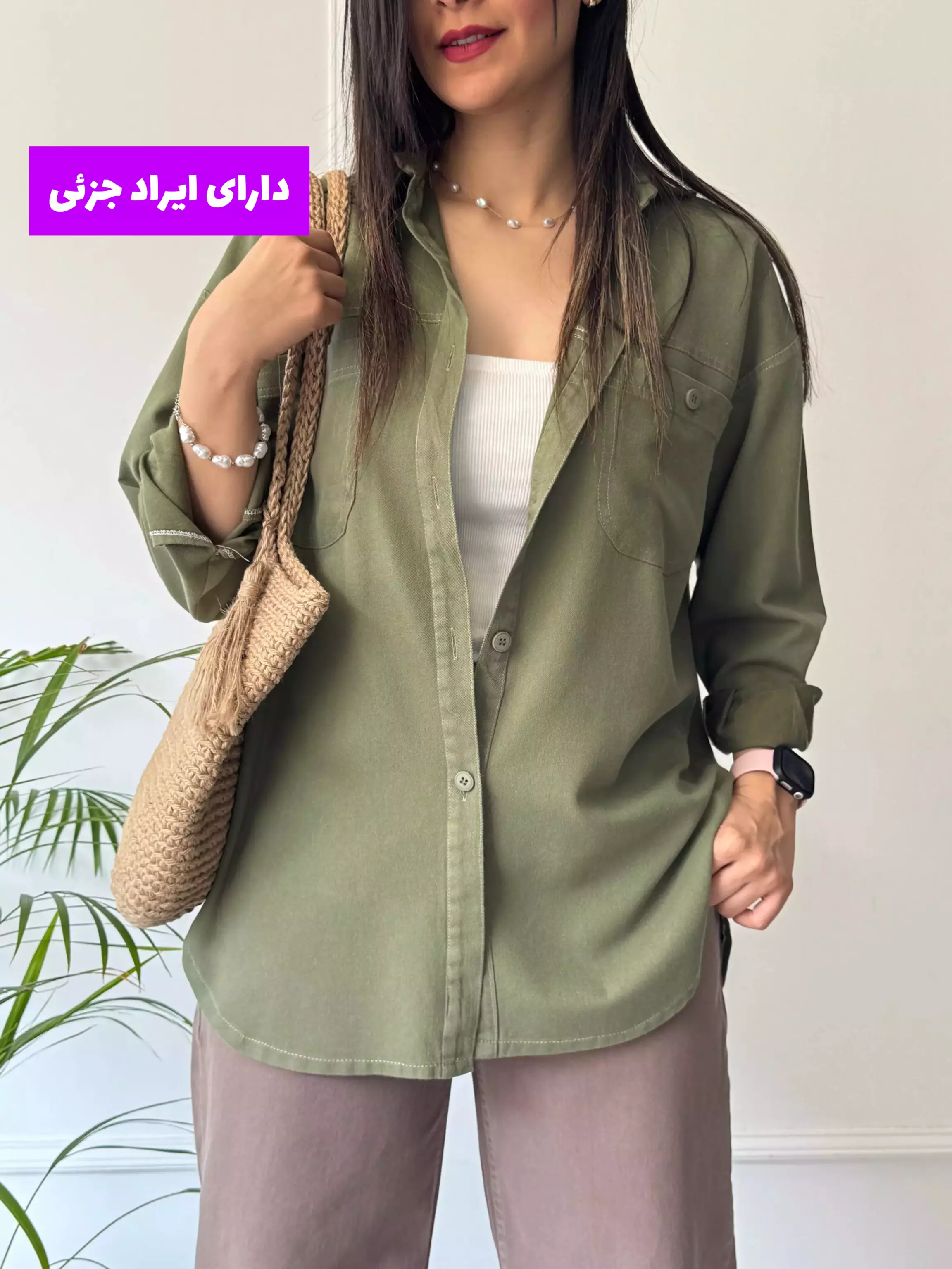 مانتو کتان فریال ( دارای ایراد جزئی)